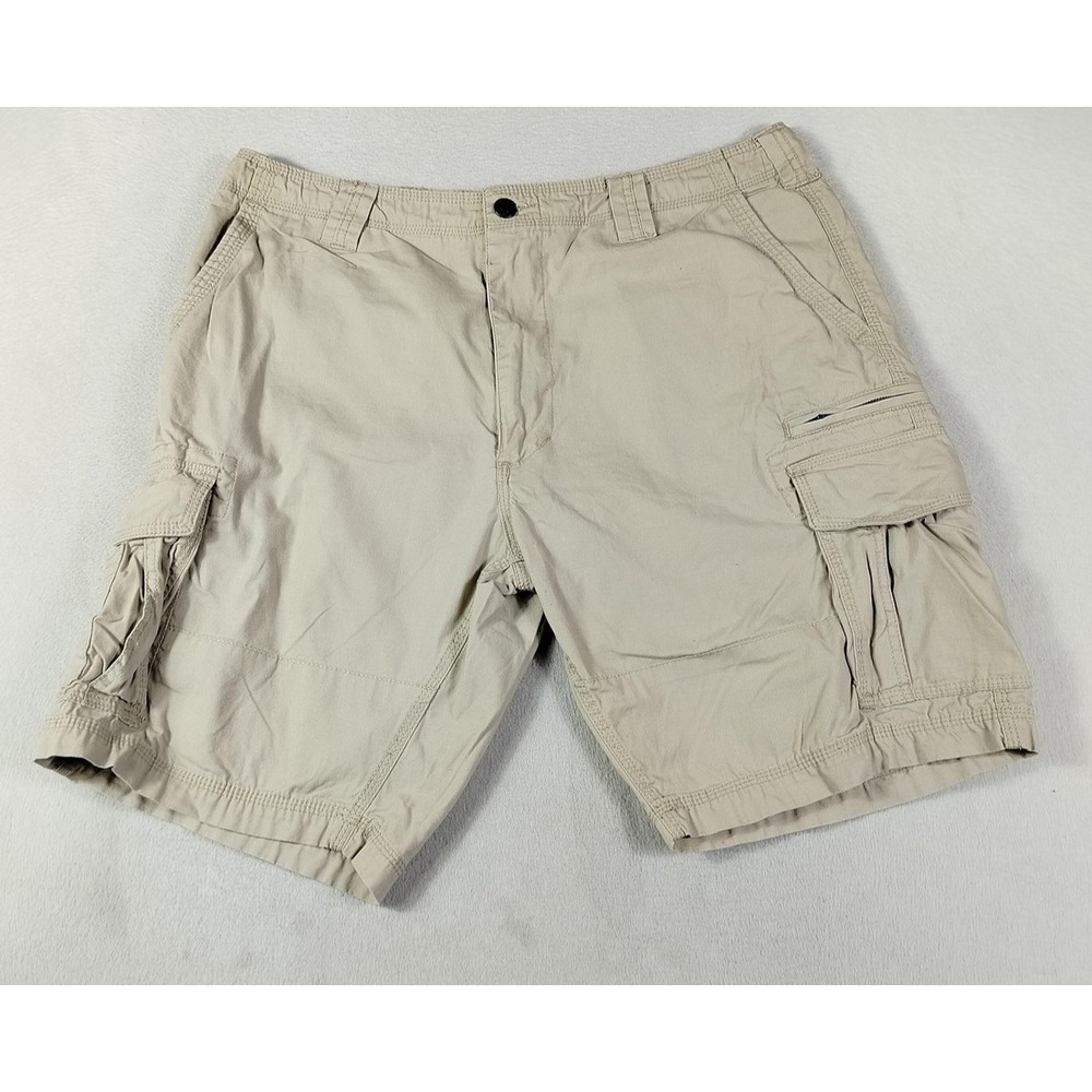 CSG Cargo Shorts Mens 38 Beige Elastic Waist Utility Pockets Gorpcore‎ Outdoors